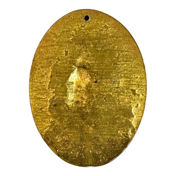 Vintage 3" x 2" Brass Fire Association Horn Blower Alarm Fire Mark Plaque Medal - Picture 2 of 6